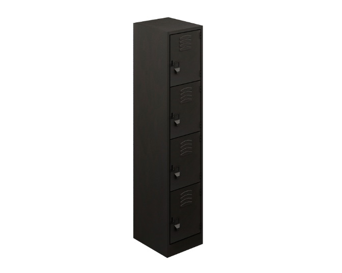4-door standard locker 24 gauge top &amp; back, 22 gauge body &amp; doors 15 x 17.5 x 72&quot;
