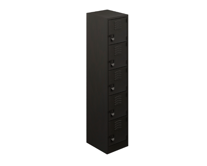 5-door standard locker 24 gauge top &amp; back, 22 gauge body &amp; doors 15 x 17.5 x 72&quot;