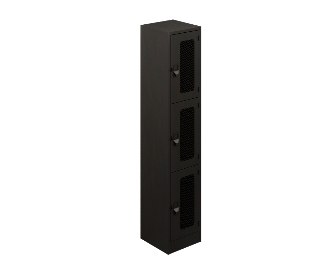 3-door 3B ventilated locker 24 gauge, 14 x 14.5 x 72&quot;