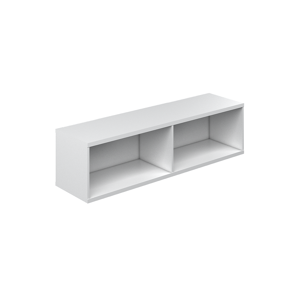 Hanging bookcase over work surface 60 x 16 x 16&quot; HPL