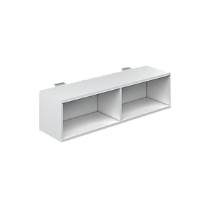 Hanging bookcase below work surface 60 x 16 x 16" HPL