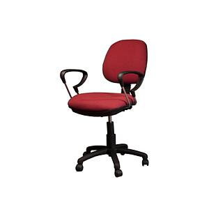 Desk chair chrome arms w/poly 5 star nylon base w/casters, back and height adjustable