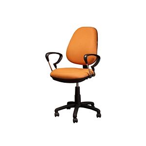 office chair chrome arms w/poly 5 star nylon base w/casters