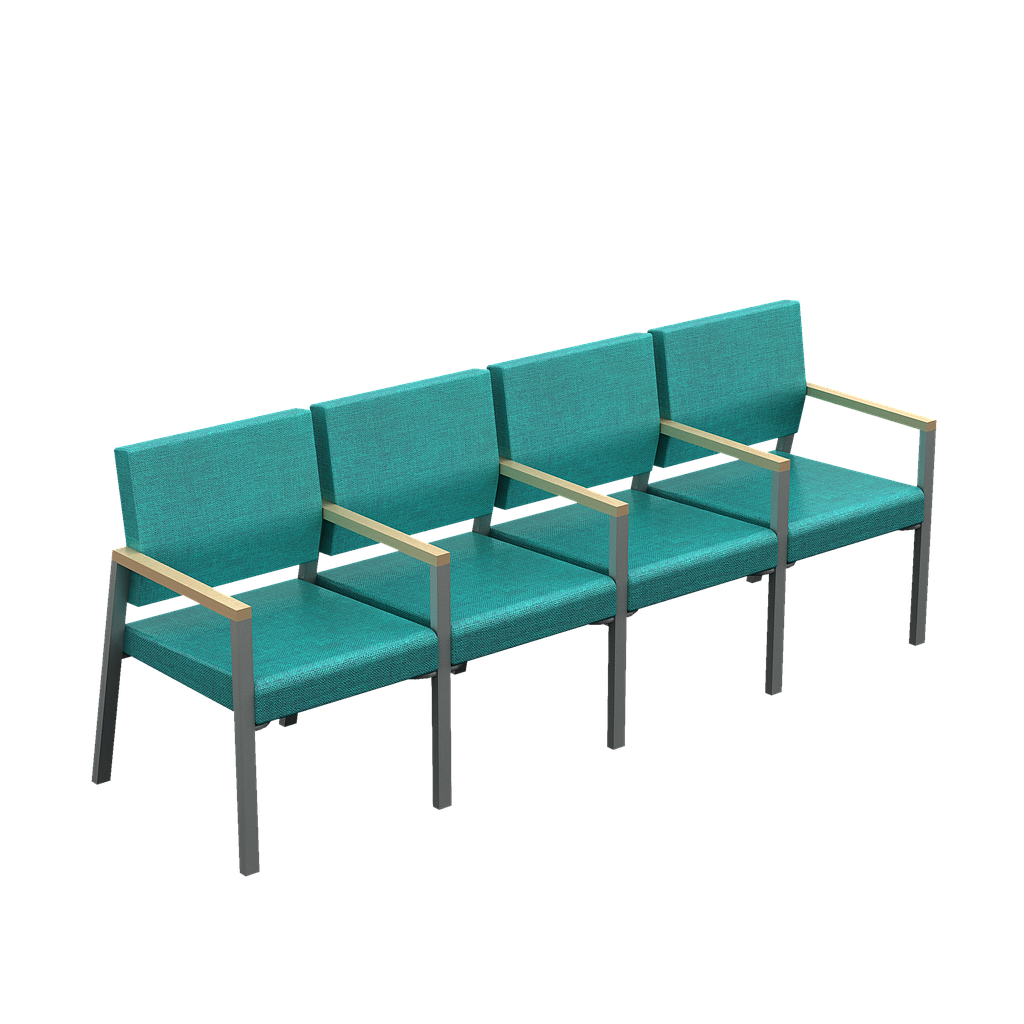 Seti Reception Chair 4 Seats 87 x 24 x 33&quot;