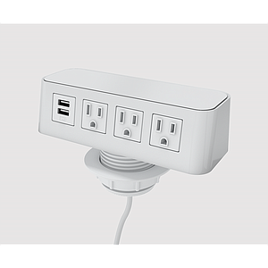 Burele Hole Mount 3 power, 1 USB A+C 72" cord