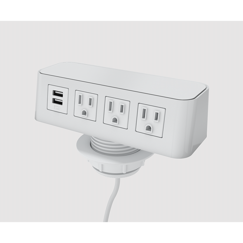 Burele Hole Mount 3 power, 1 USB A+C 72&quot; cord