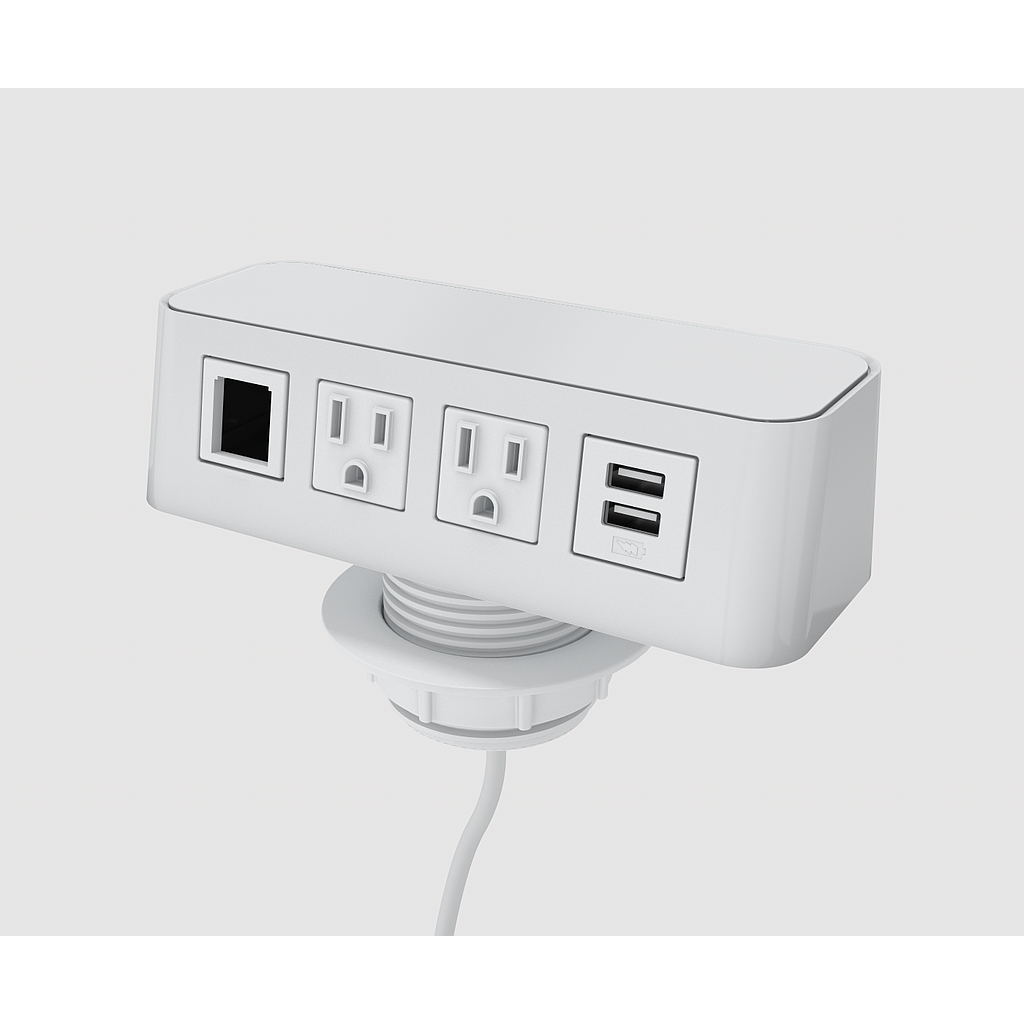 Burele Hole Mount 2 power, 1 USB A+C 1 open 72&quot; cord