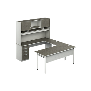 U-group with hutch non-handed 71 x 85 x 71" Kenza