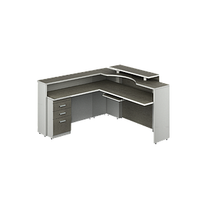 Modulo Recepcion en L 180 x 180 x 114 cm Kenza