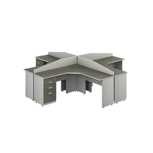 4-User station 119.5 x 119.5 x 41" Kenza