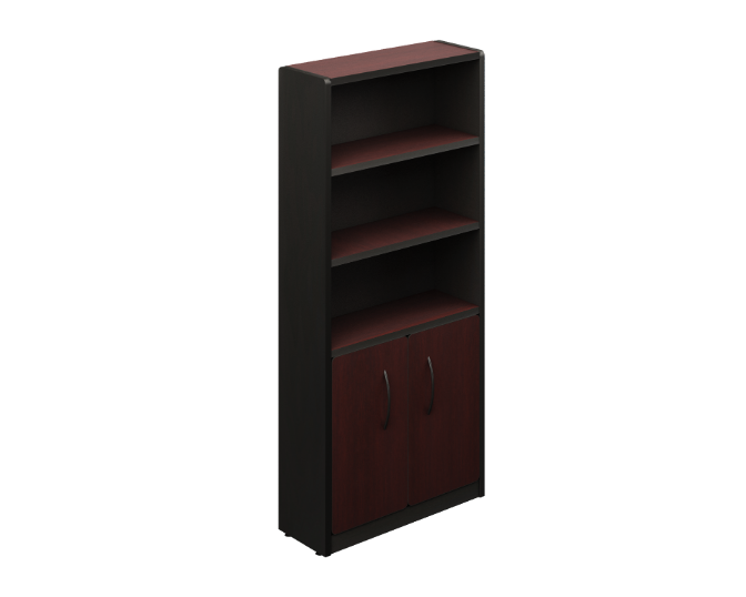 Librero Alto 4 Entrepaños c/Puertas Inferiores 84.4 x 30 x 181.6 cm Spazio