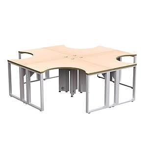 4 User laminate station (Metal Leg) 96 x 96 x 30" Urban