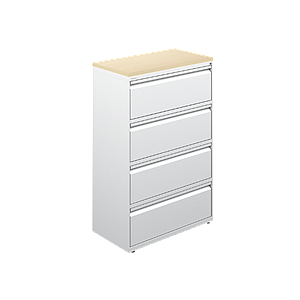 4 Drawer steel lateral file w/laminate top 36 x 19.3 x 54" Urban