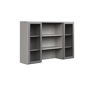 2 alum. framed acrylic door 2 shelf 63 x 14 x 42" Prime