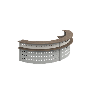 Curved reception unit 145 x 64 x 44” Prime