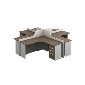4 User station 120 x 120 x 44" Prime