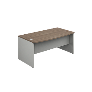 Bow front desk shell with 1/2 modesty panel 72 x 36 x 30" Prime