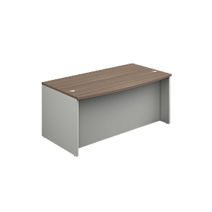 Bow front desk shell with full modesty panel 60 x 36 x 30" Prime