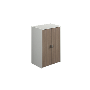 Hutch with two doors mounted to lateral file 29 x 23 x 42" Prime