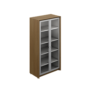 Glass-door bookcase 35 x 19.5 x 71" Contempo