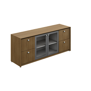 Credenza c/Puertas de Vidrio 180 x 50 x 75 cm Contempo