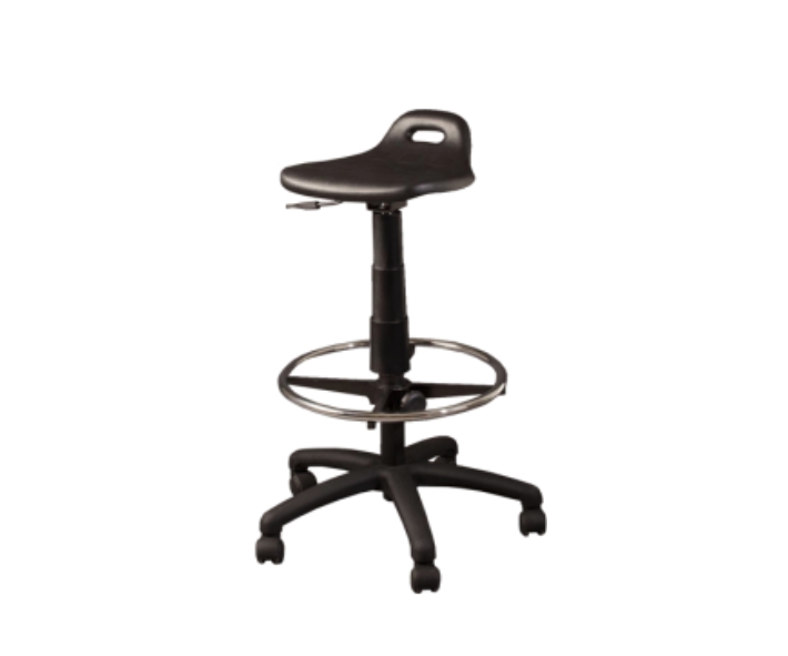 Adjustable stool no backrest 5 star nylon base w/casters