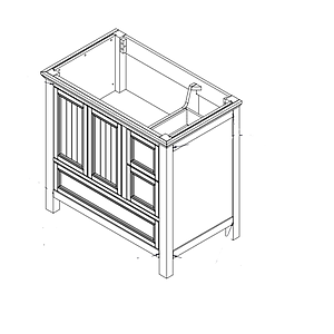 TOCADOR 36"x 21.5"x 34" (91.4X54.6X86.4) MAD POPLAR MDF CHAPA BIRCH TONO HARBOR BLUE